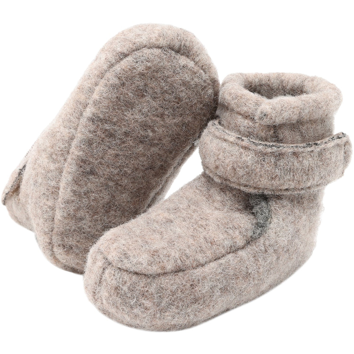Huttelihut Camel Melange Støvler Ull M/ Borrelås
