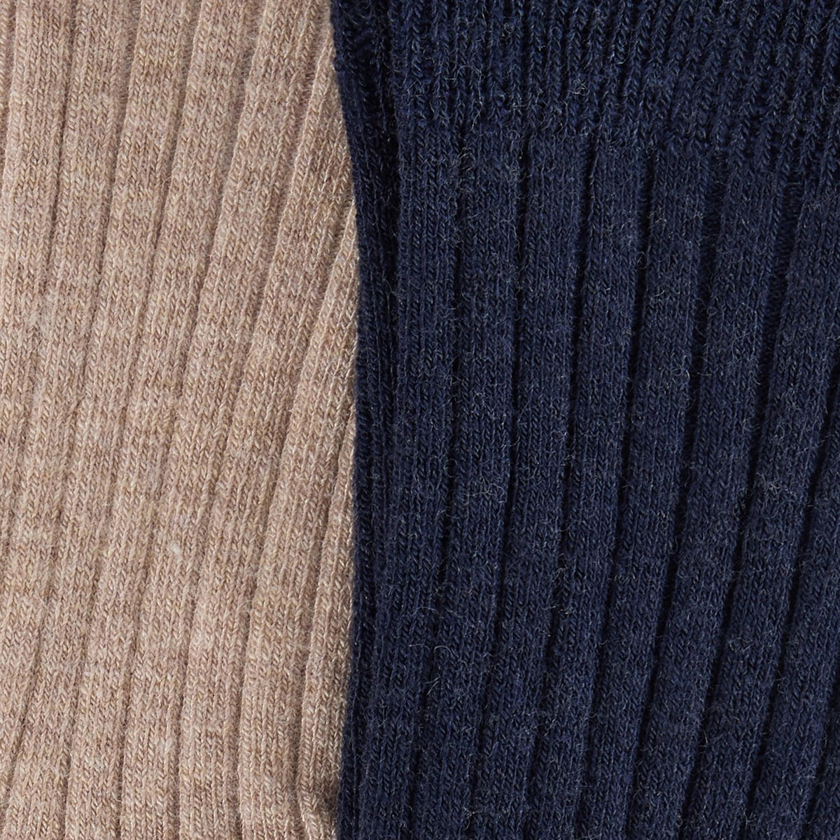 Huttelihut Dark Navy Ull Rib Strømper 2-Pakning