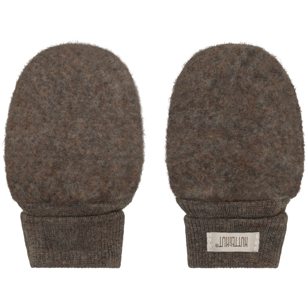 Huttelihut Brown Melange Votter Ull Fleece