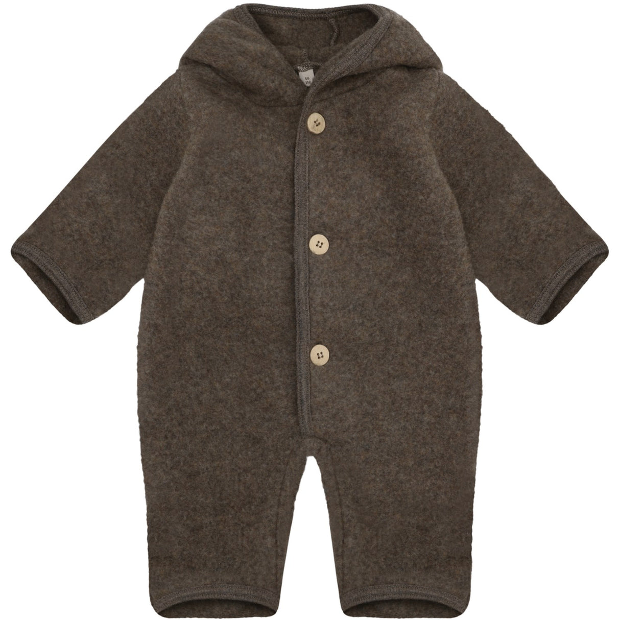 Huttelihut Brown Melange Klapvogn Drakt Pixie Ull Fleece