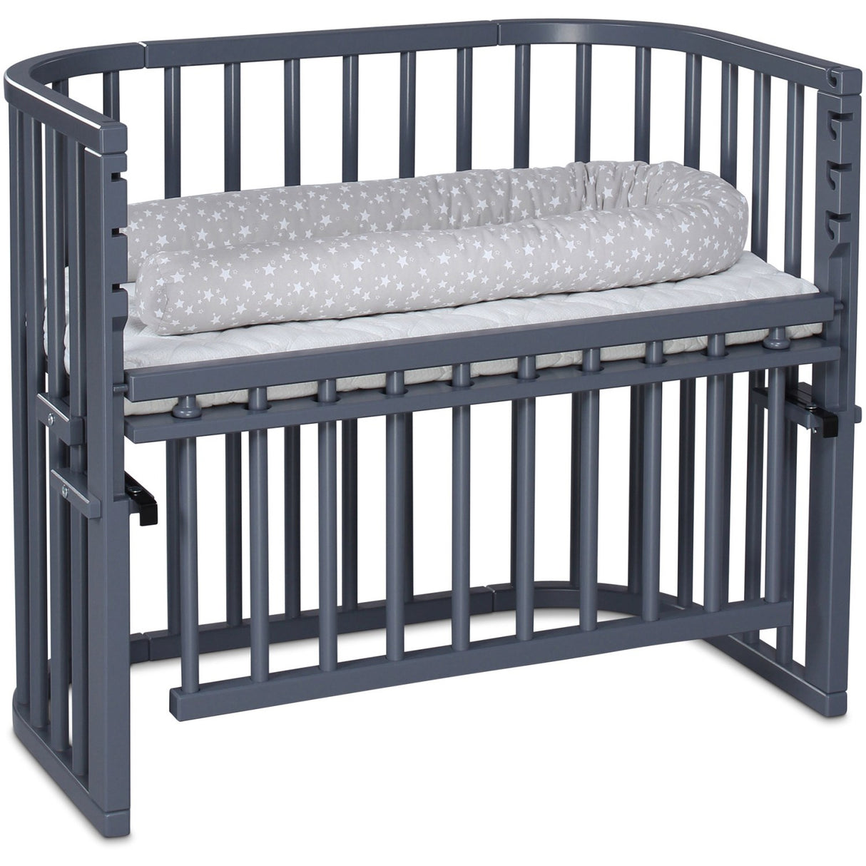 babybay® Grey Varnished Maxi Comfort Plus Co-sleeper