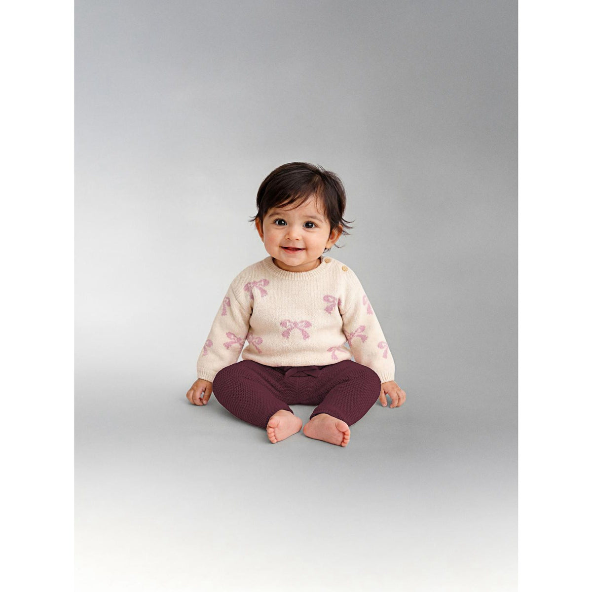 Name It Birch Bows In Mauve Shadows Nbfoana Ls Strikk Eske