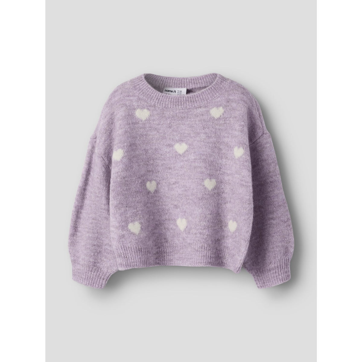 Name It Mauve Shadows Birch Hearts Nmfogusse Ls Strikk