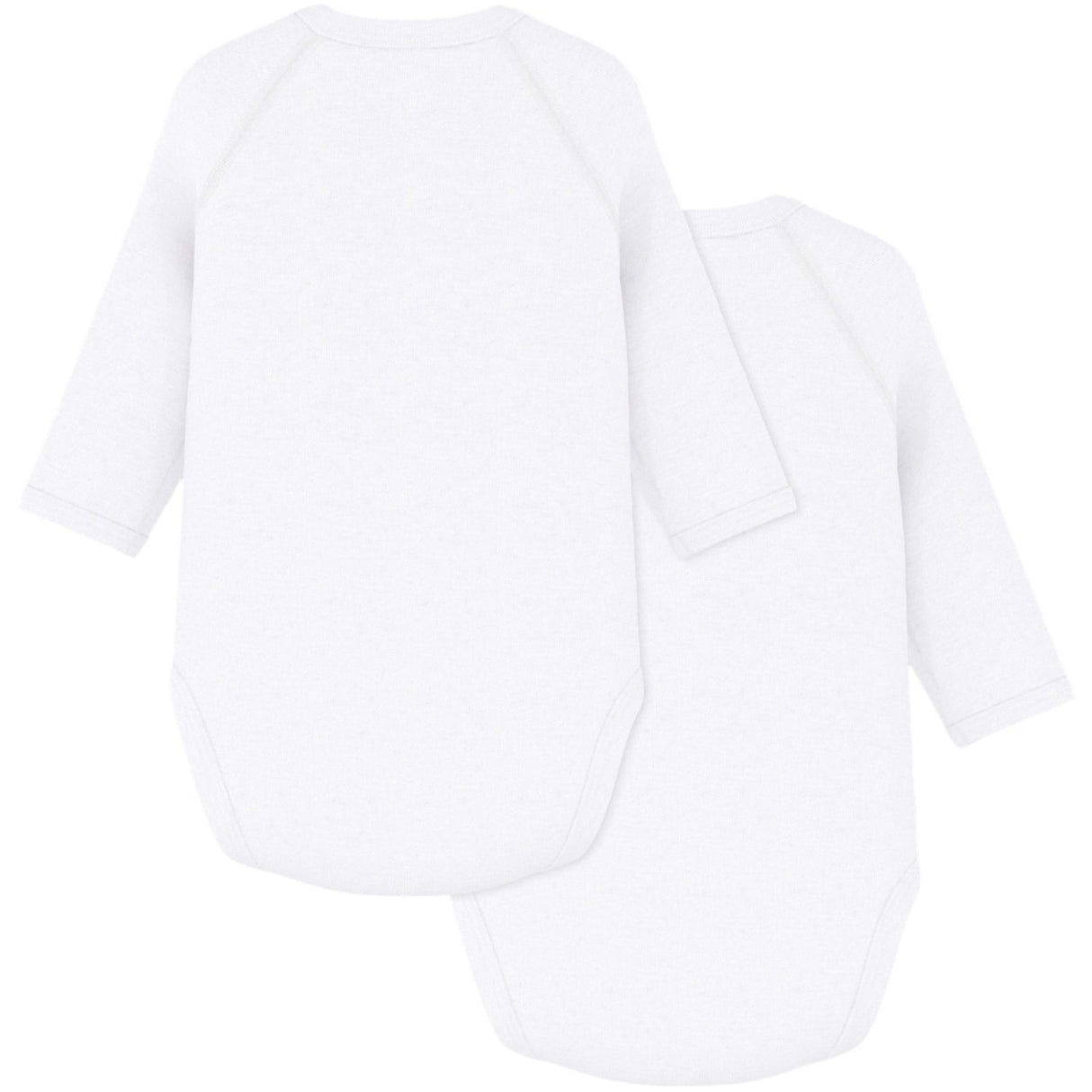Petit Bateau Hvit Langermet Bodysuit 3-pakning