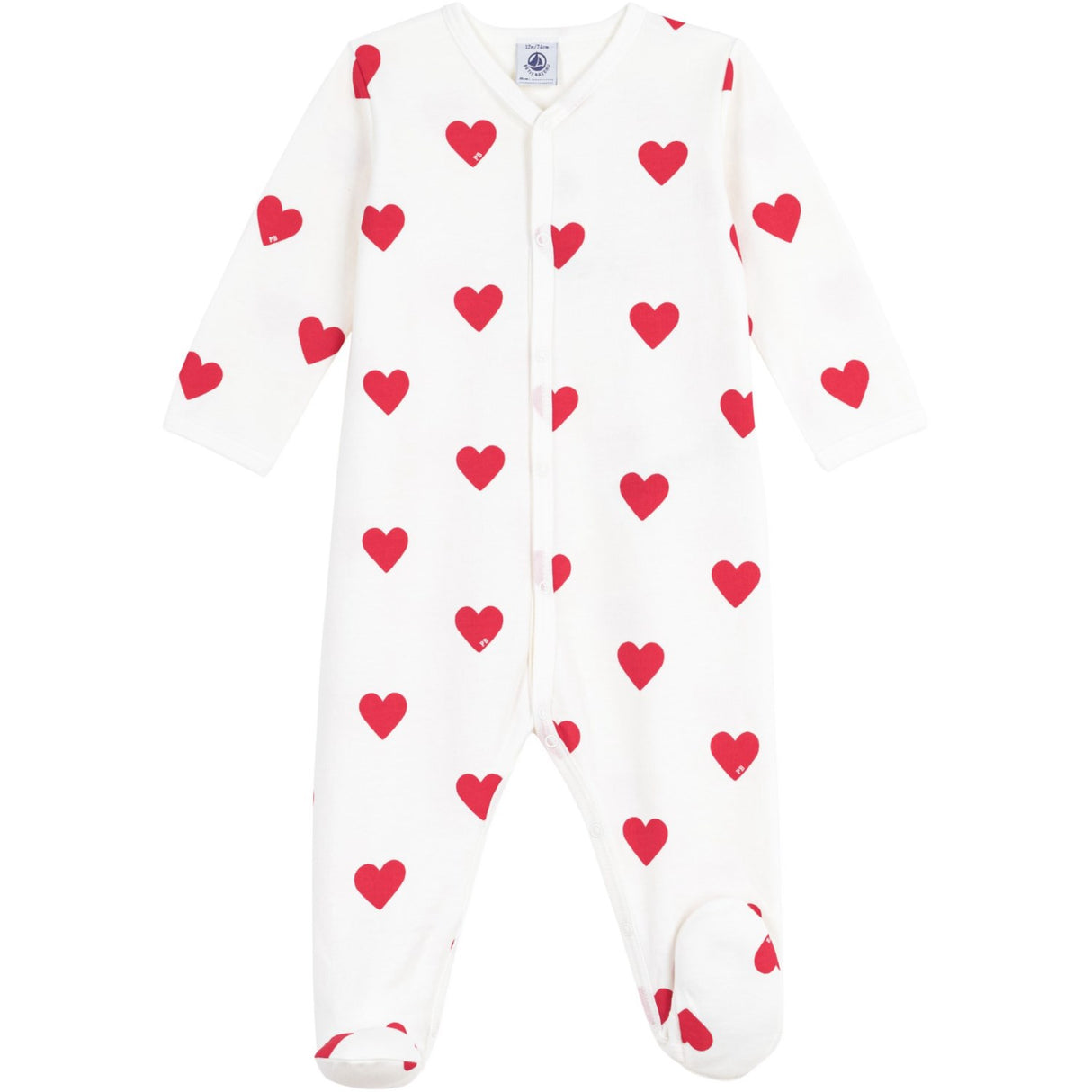 Petit Bateau Hearts Sleepsuit