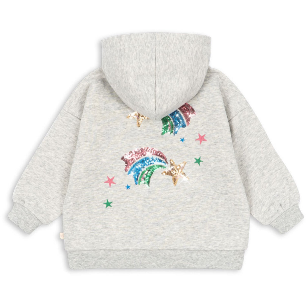 Konges Sløjd Grey Melange Lou Paljet Sweat Zip Hette Gots