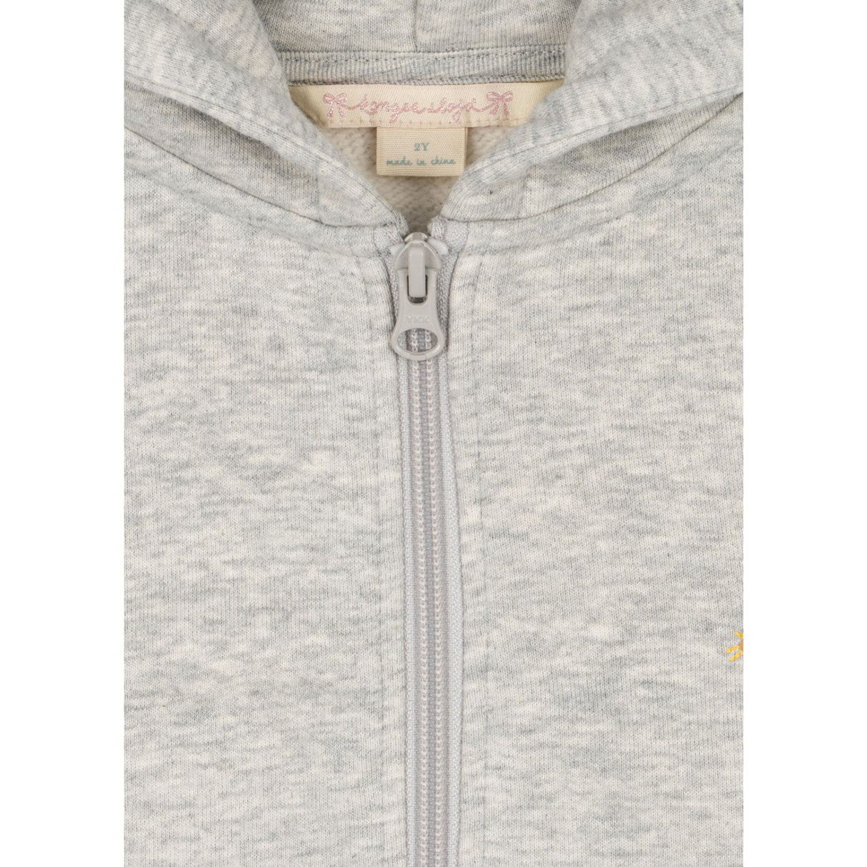 Konges Sløjd Grey Melange Lou Paljet Sweat Zip Hette Gots