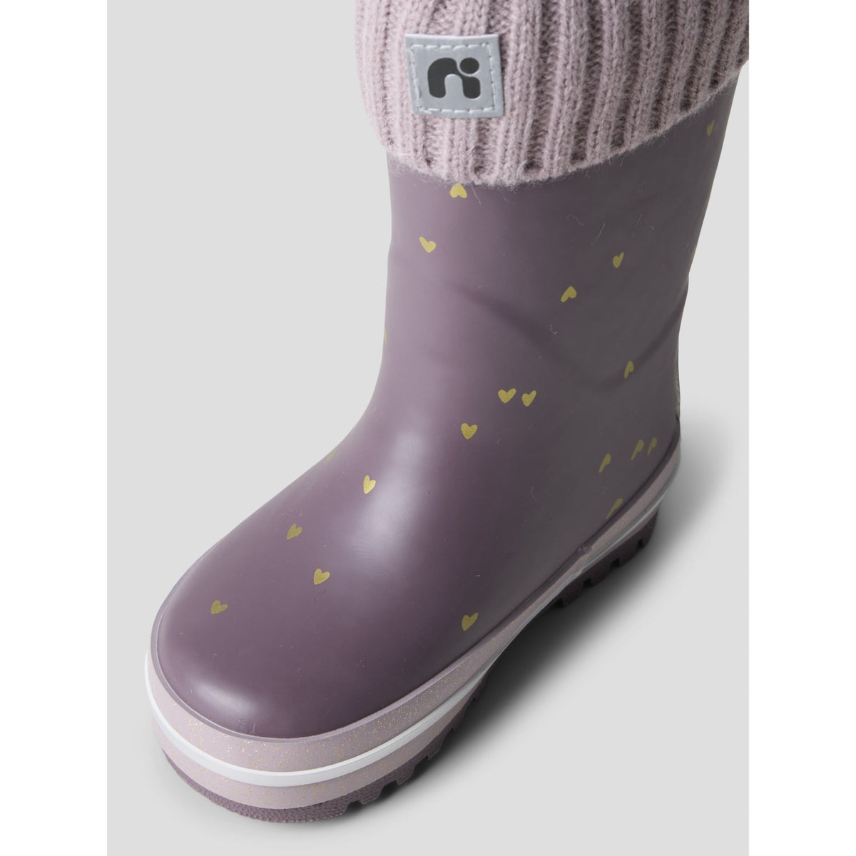 Name It Flint Gold Heart Nmfnoa Thermo Rubberboot Strikk Heart Noos