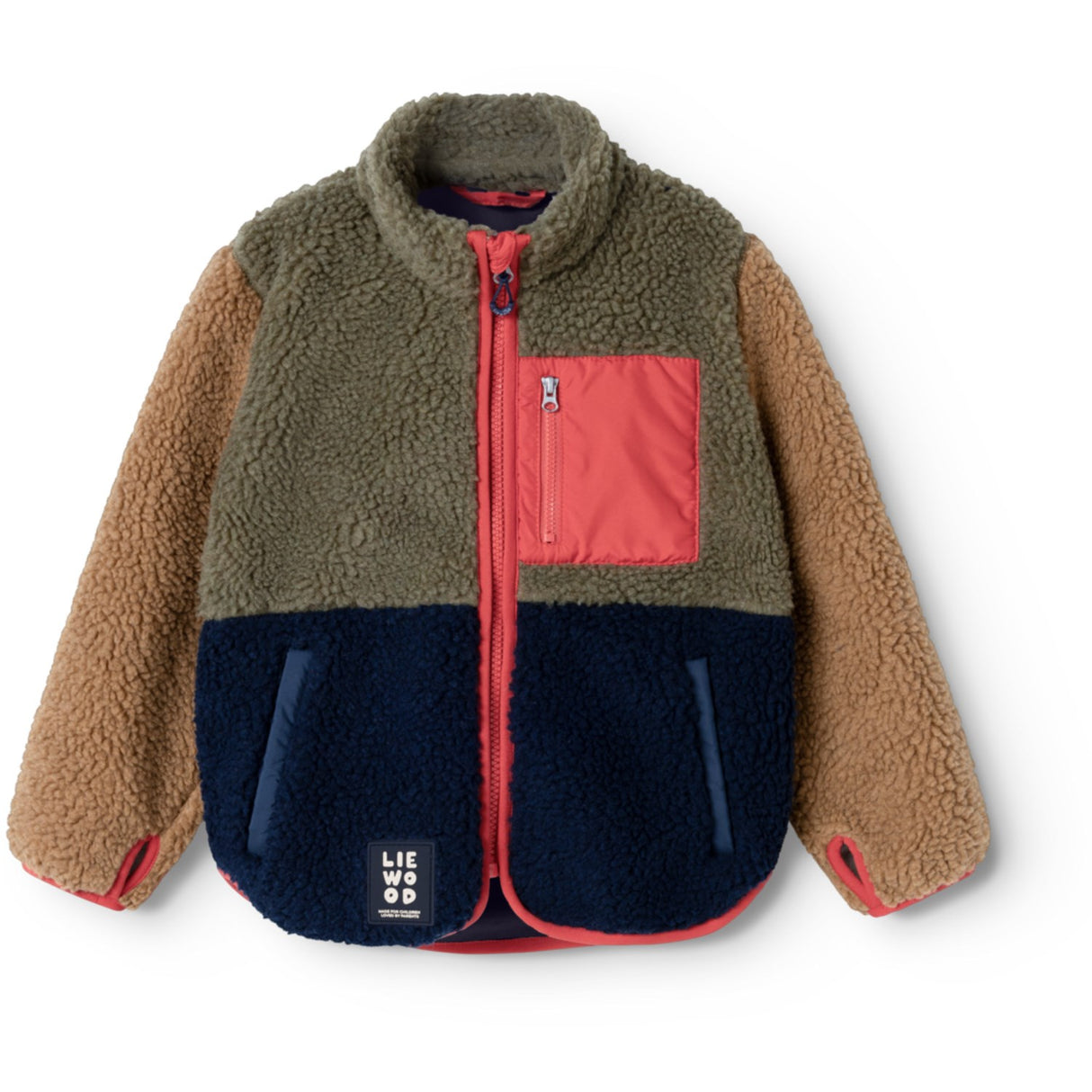LIEWOOD Army Brown Multi Mix Nolan Pile Jakke