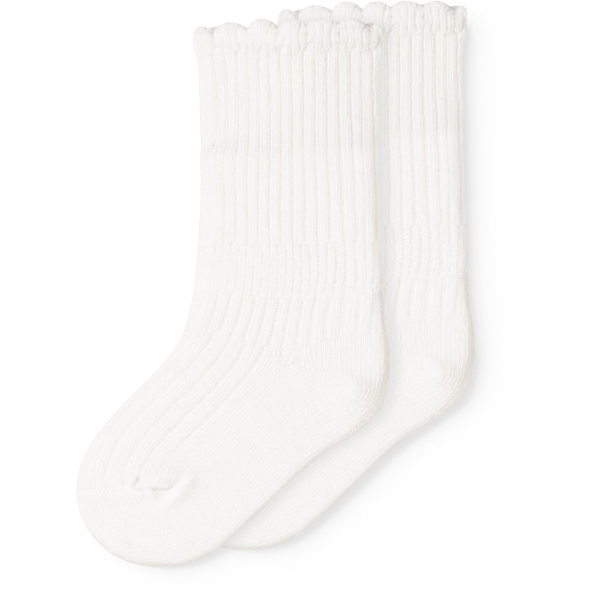 MarMar Gentle White Newborn Strømper Scallop 2-pack Strømper