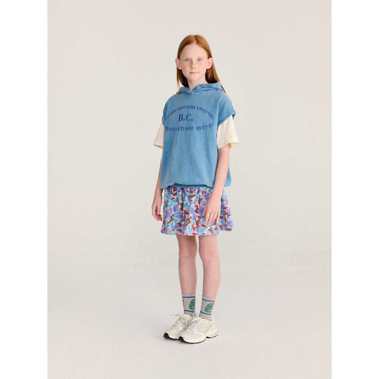 Bobo Choses Light Heather Grey Hug Hairy Monster Kort Strømper
