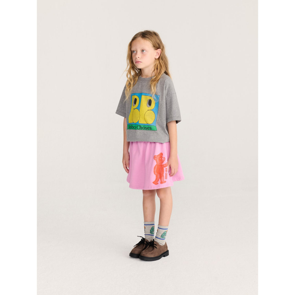Bobo Choses Light Heather Grey Hug Hairy Monster Kort Strømper