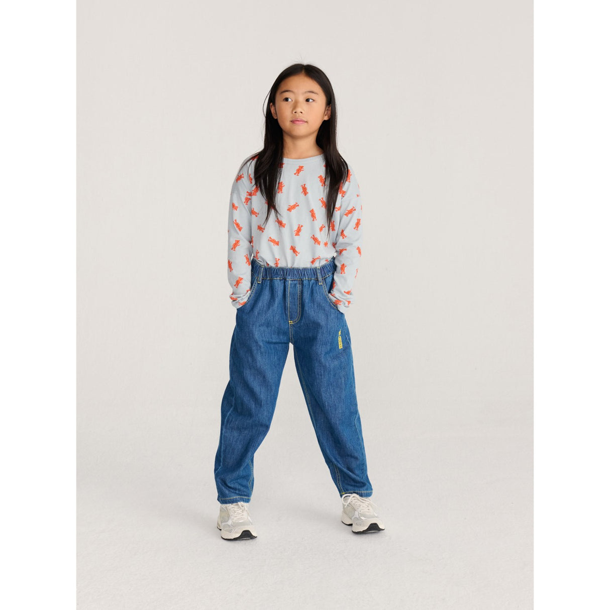 Bobo Choses Midnight Blue Taxi Saurus Tag Denim Bukser