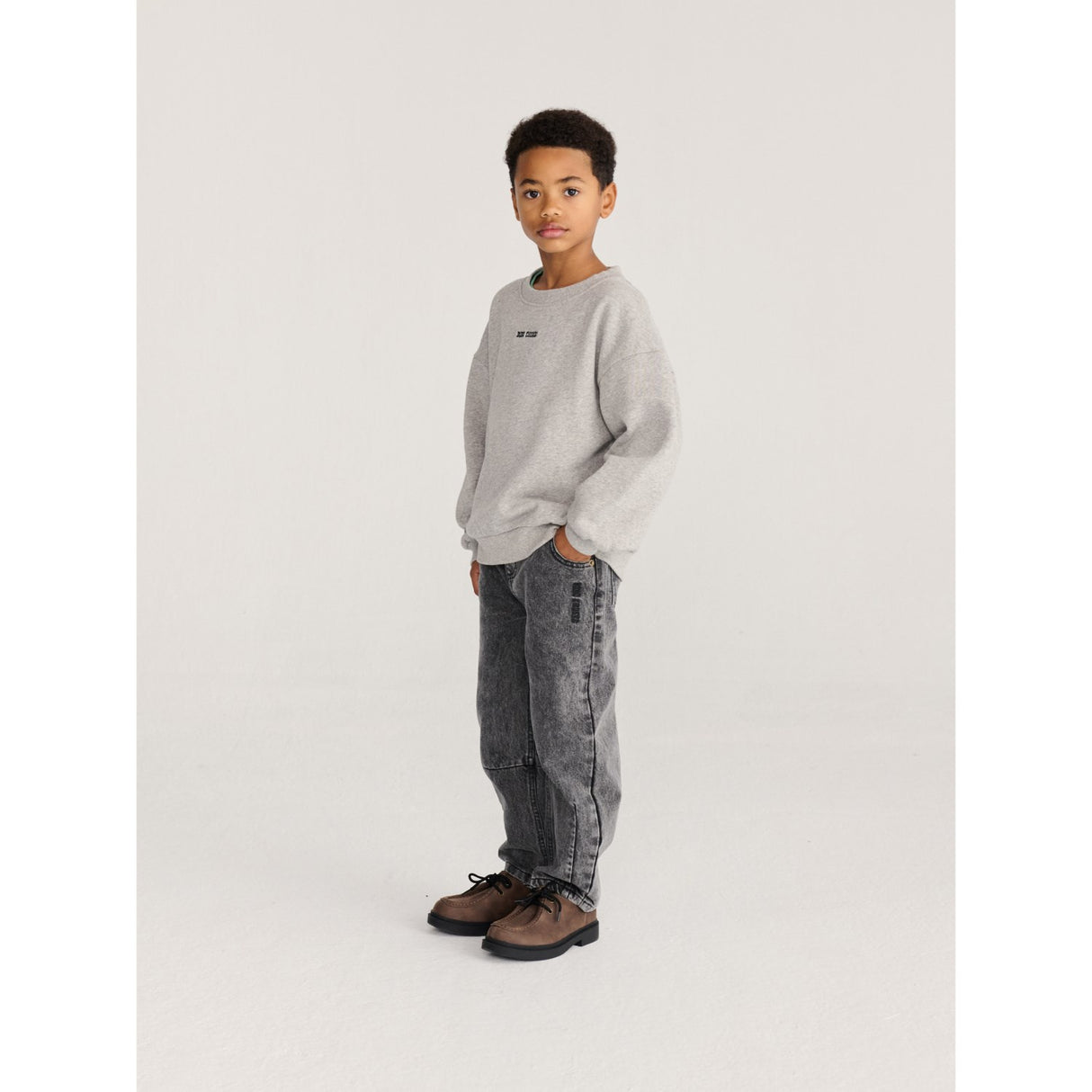 Bobo Choses Light Heather Grey Mush Monster Duo Collegegenser
