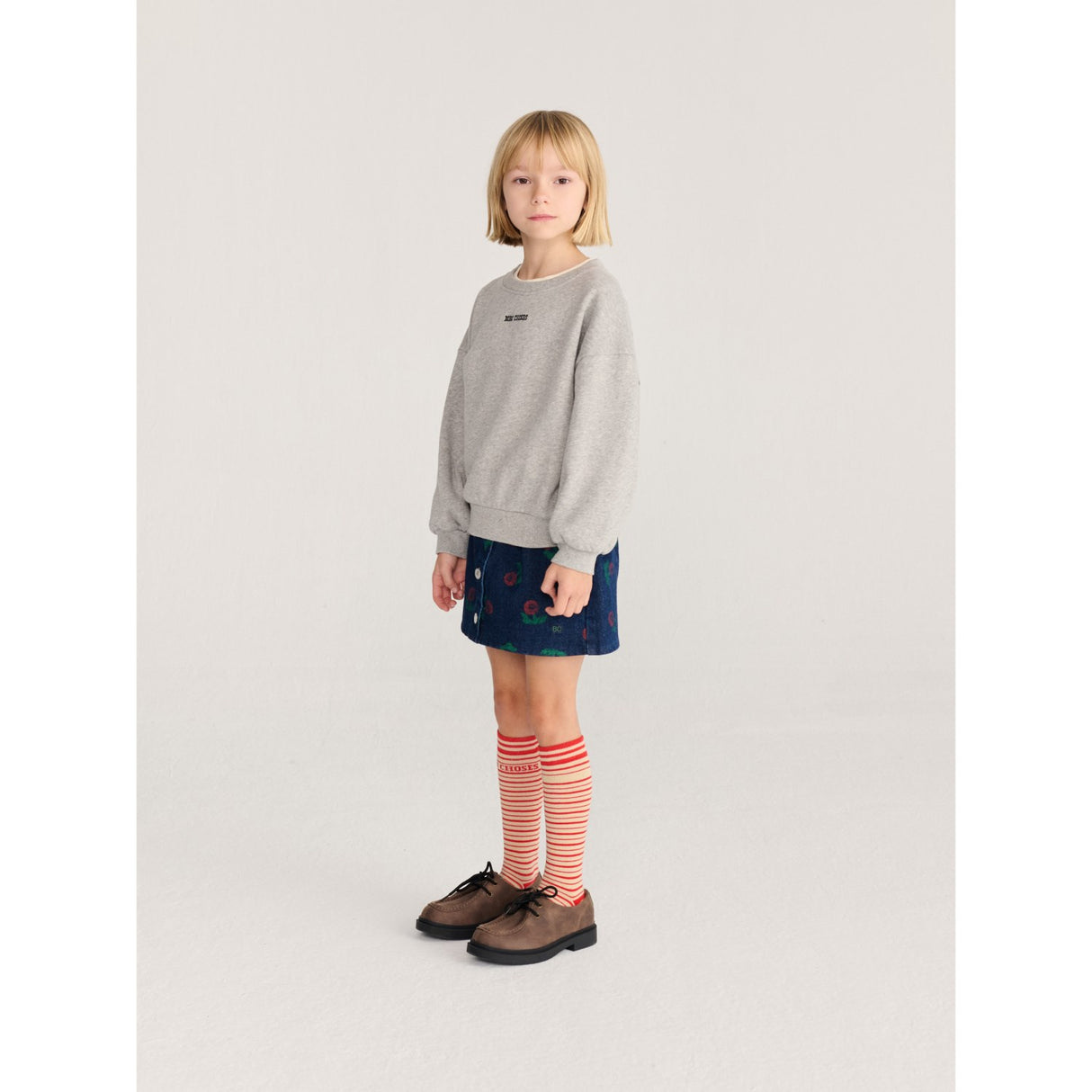 Bobo Choses Light Heather Grey Mush Monster Duo Collegegenser