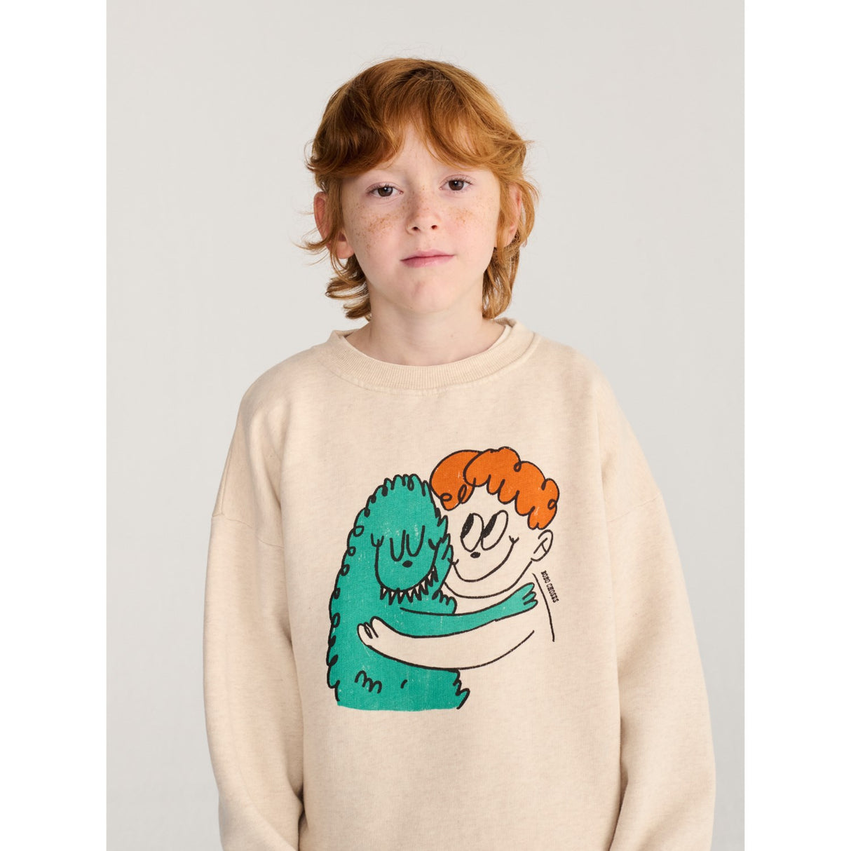 Bobo Choses Beige Hug Hairy Monster Collegegenser