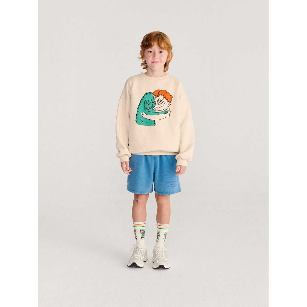Bobo Choses Beige Hug Hairy Monster Collegegenser