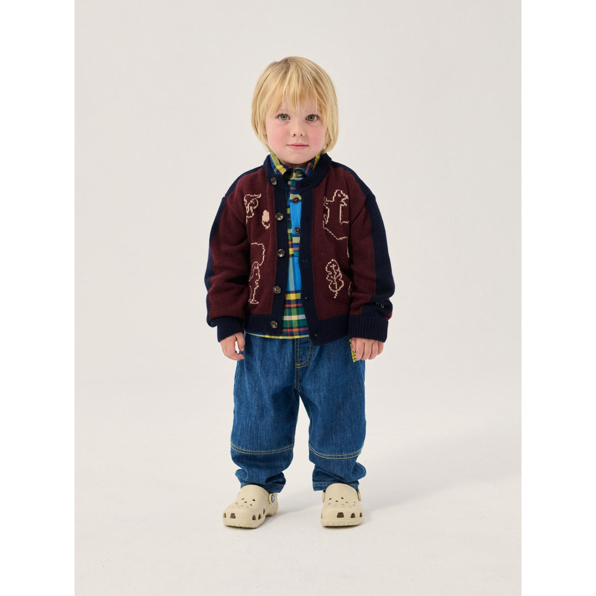 Bobo Choses Midnight Blue Taxi Saurus Tag Denim Bukser