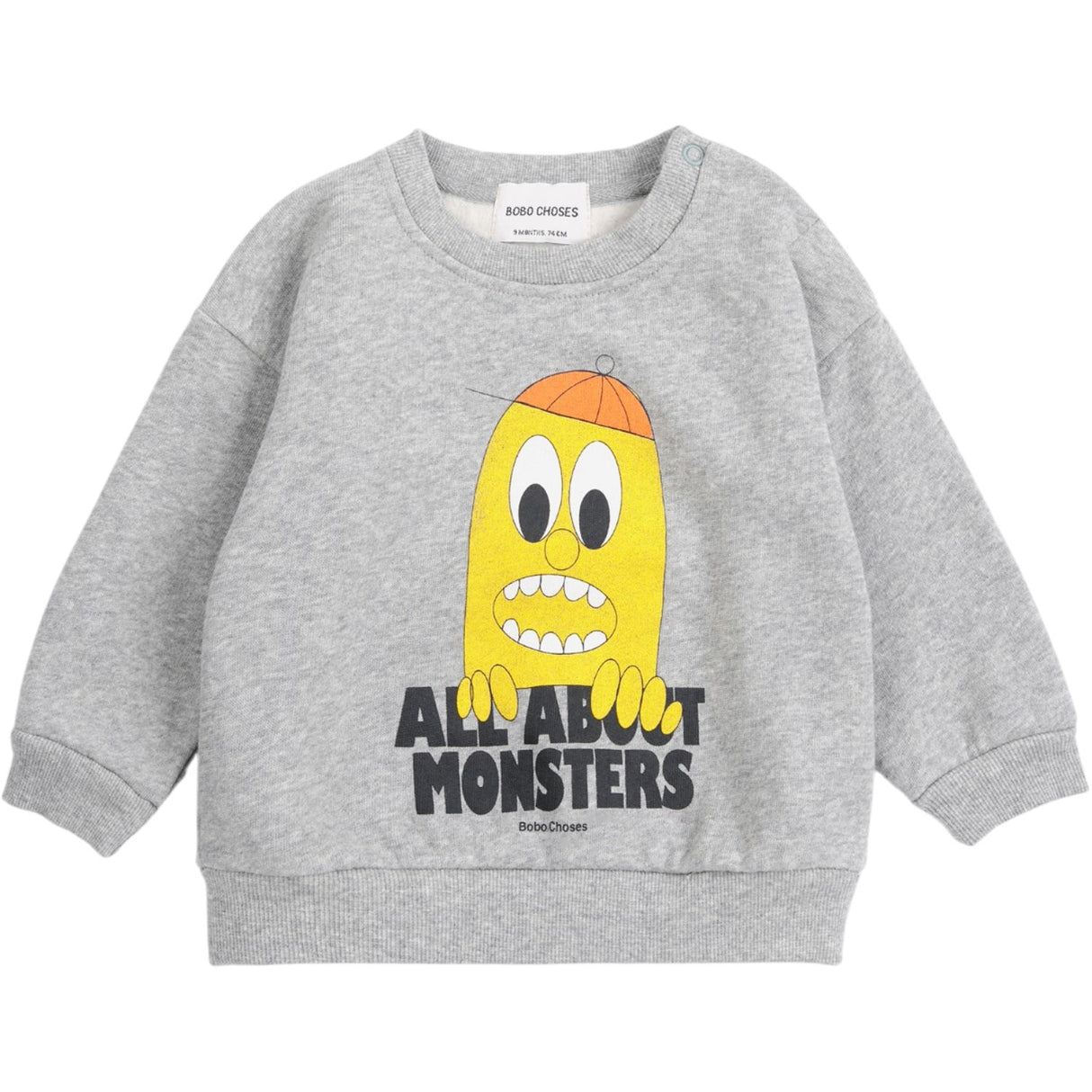 Bobo Choses Light Heather Grey Bigtooth Lemon Collegegenser