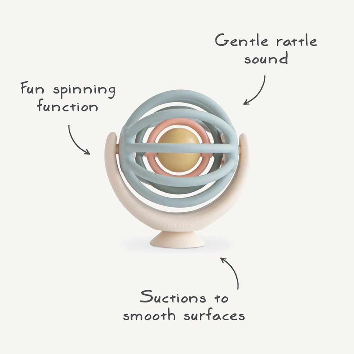 Mushie Ball Mushie Suction Spinner Ball