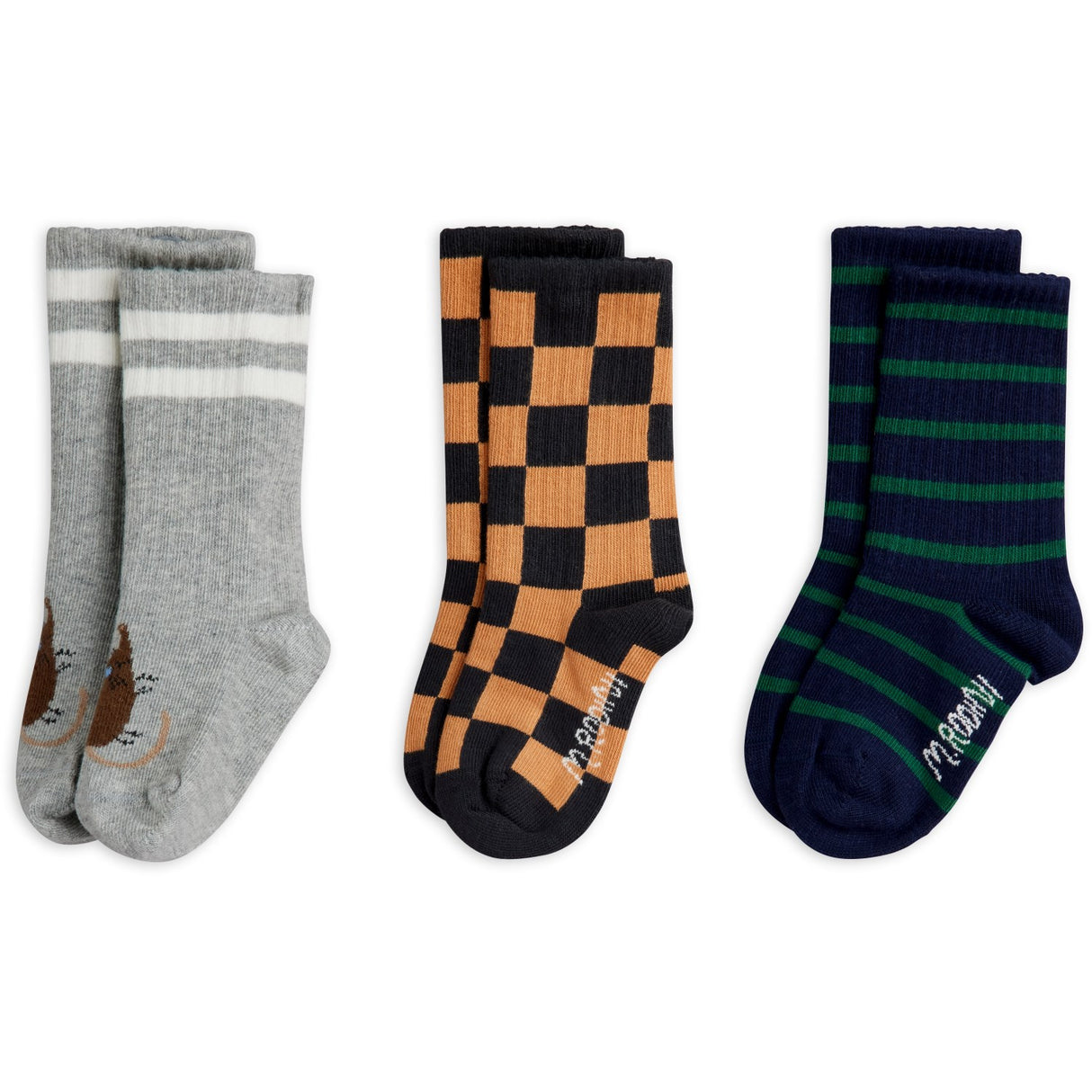Mini Rodini Multi Chess Check 3-Pakning Strømper