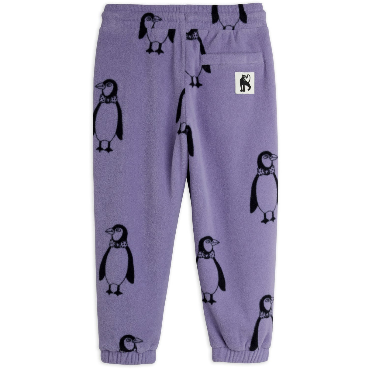 Mini Rodini Purple Penguin AOP Fleece Trousers