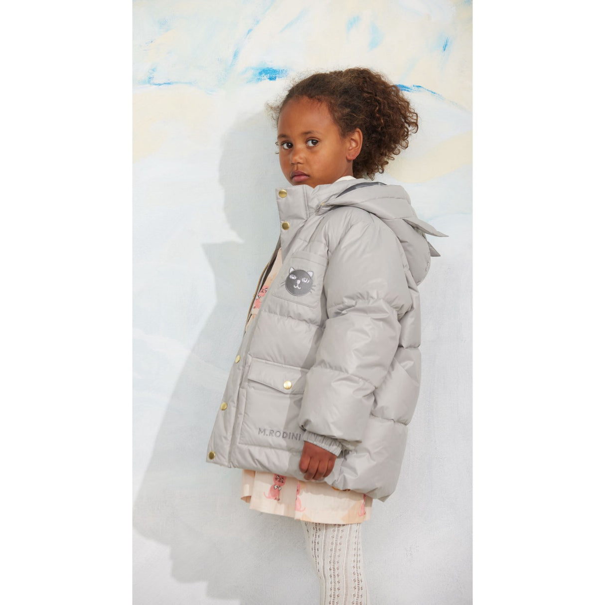 Mini Rodini Grey Kat Ears Heavy Puffer