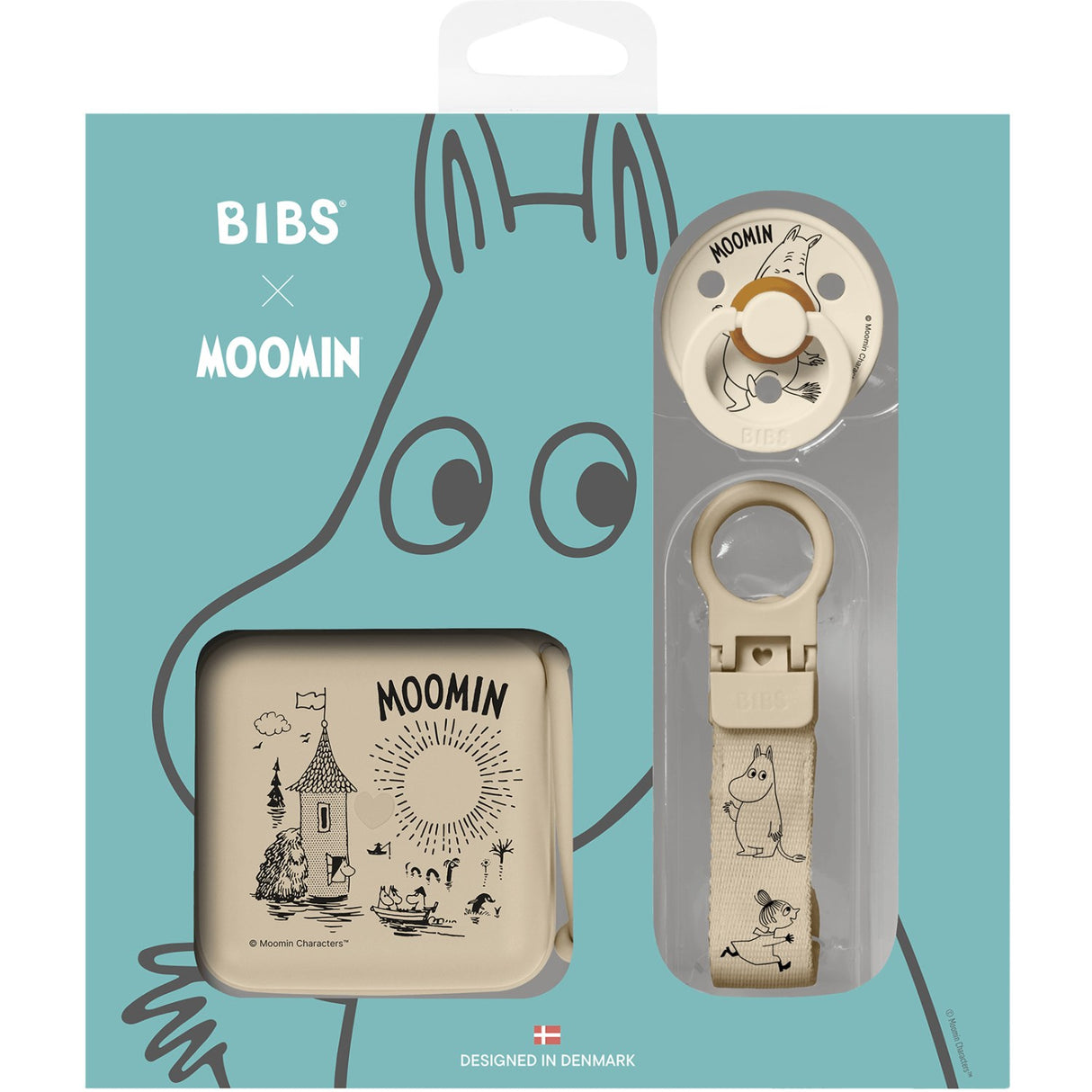 Bibs Vanilla Moomin Gave Sett Soothe & Go Latex Size 2