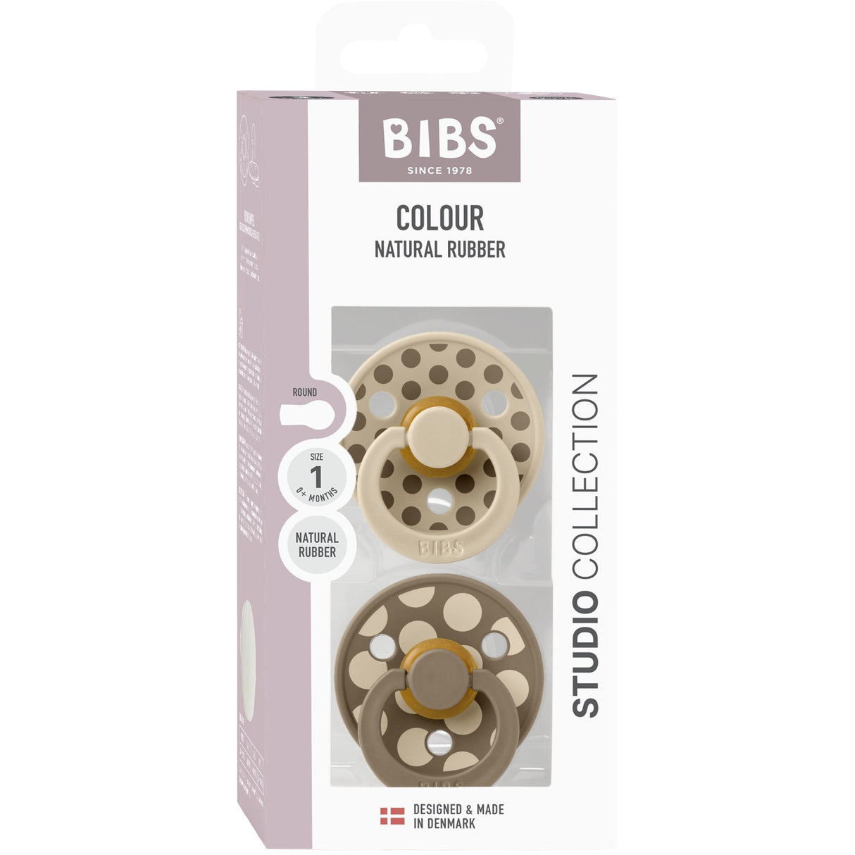 Bibs Vanilla / Dark Oak Smokk Studio Colour 2-Pakning Polka Mix Latex