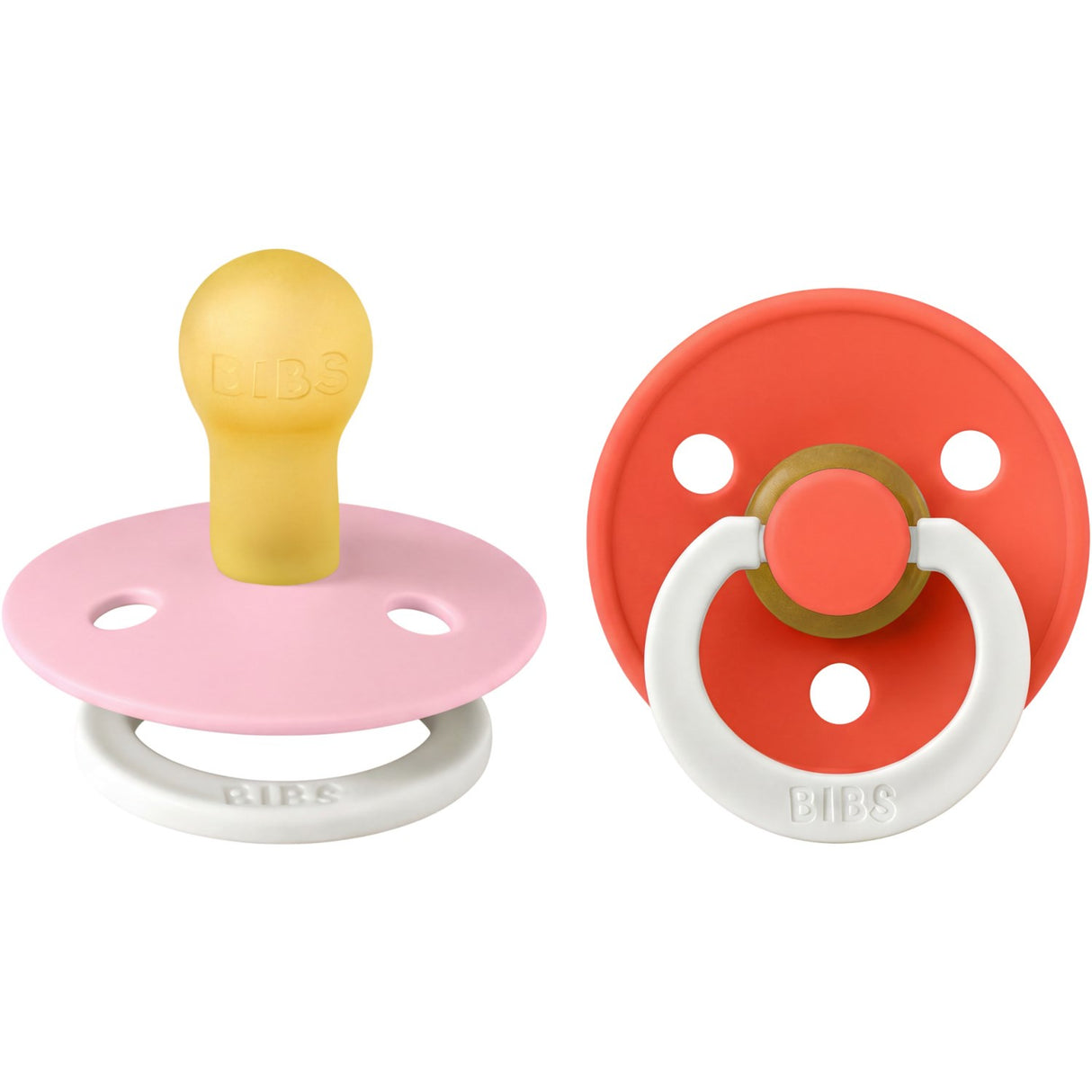 Bibs Baby Pink GLOW / Tango GLOW Smokk Colour 2-Pakning Latex
