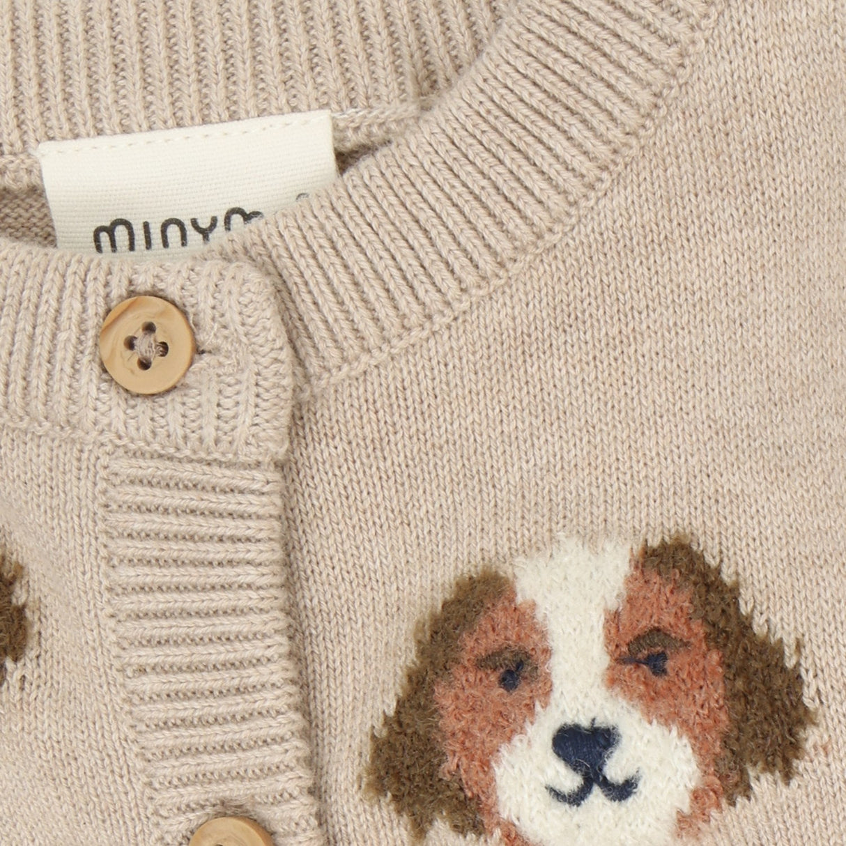 Minymo Beige Melange Cardigan Strikk