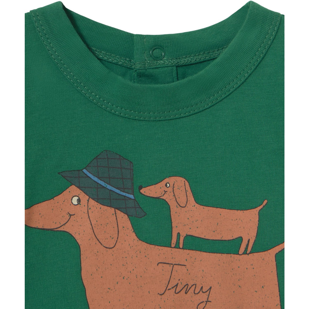 TinyCottons Dark Green Two Dogs Graphic Baby Tee