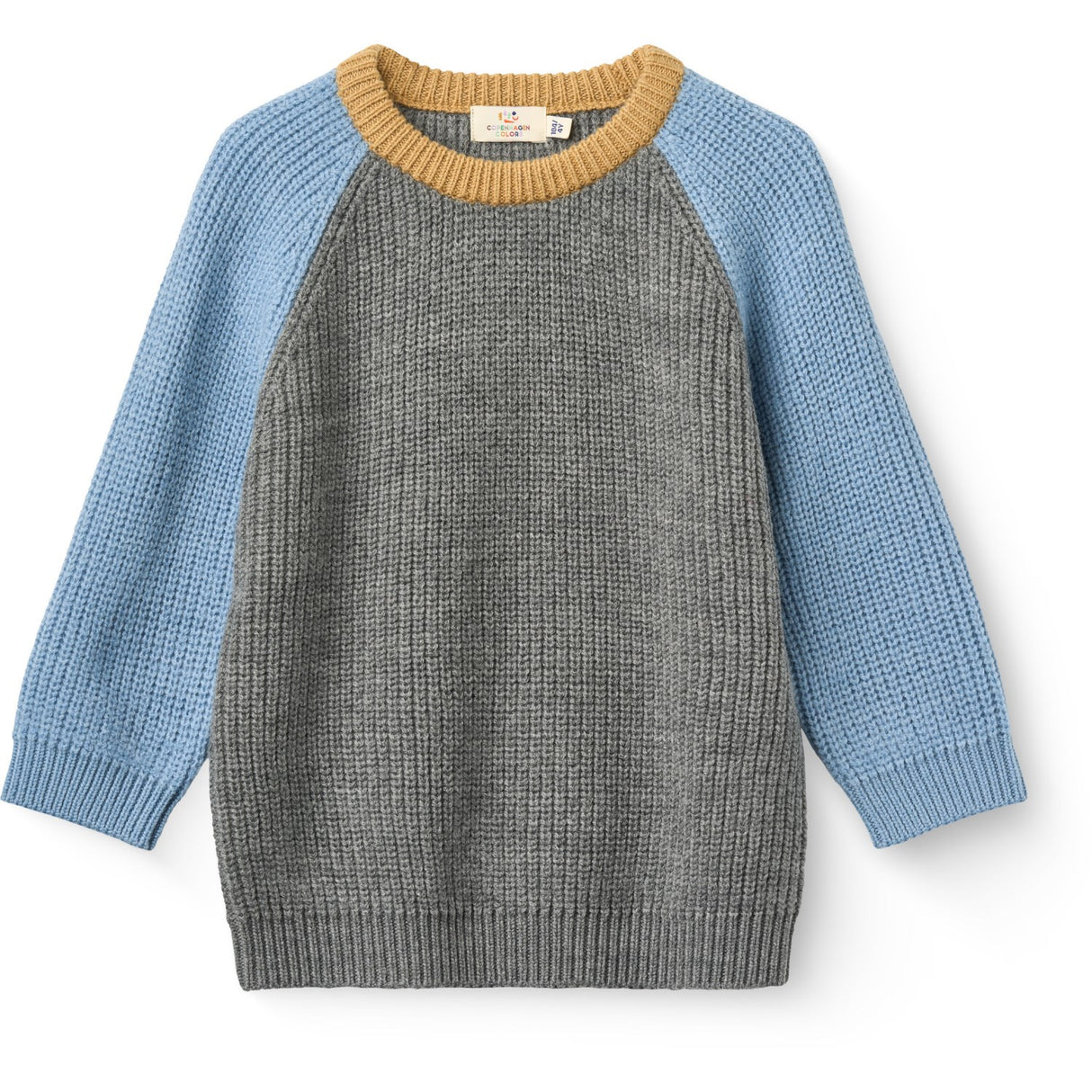 COPENHAGEN COLORS Grey Melange Comb. Merino Rib Strikket Bluse