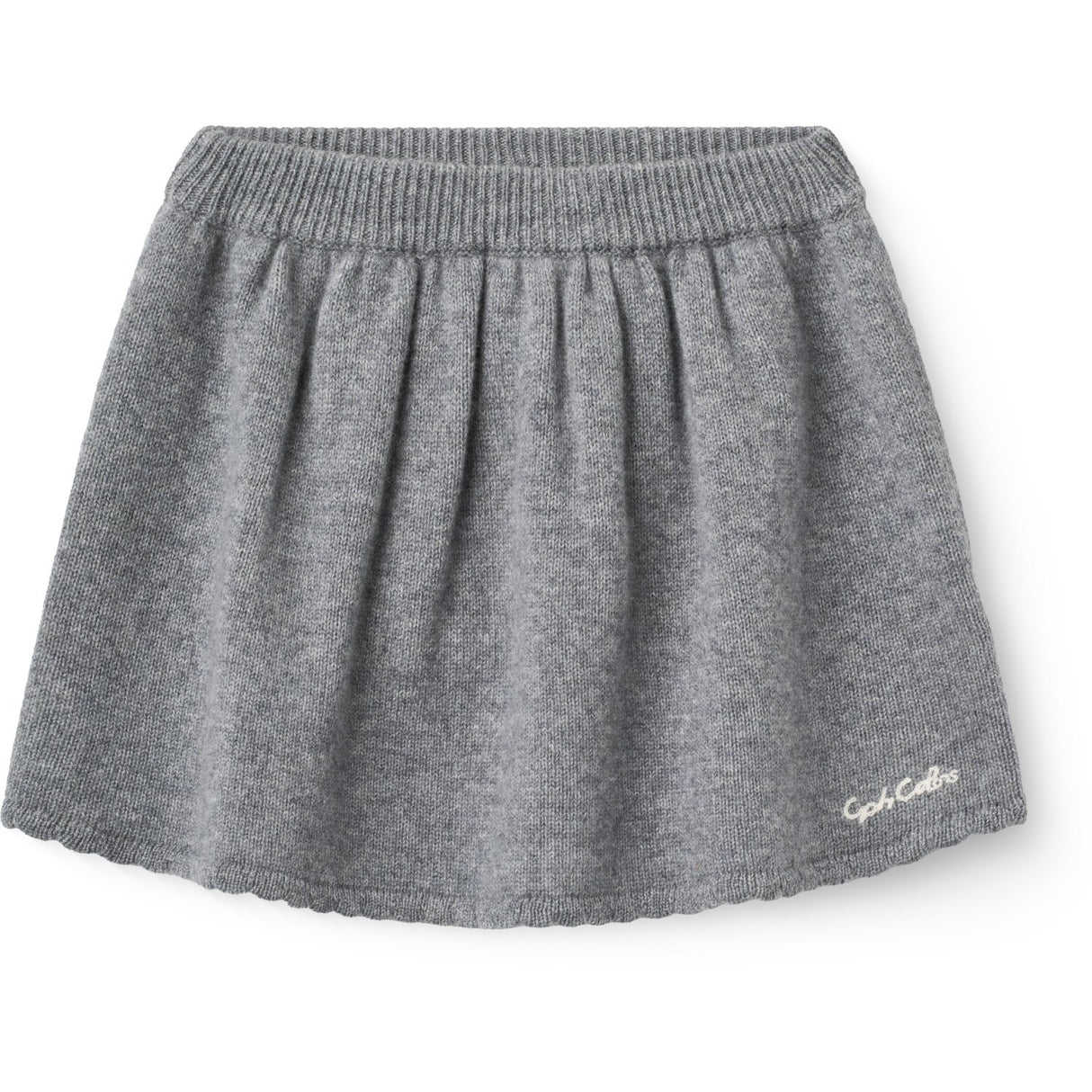 COPENHAGEN COLORS Grey Mel. Cashmere Skjørt M/ Emb.