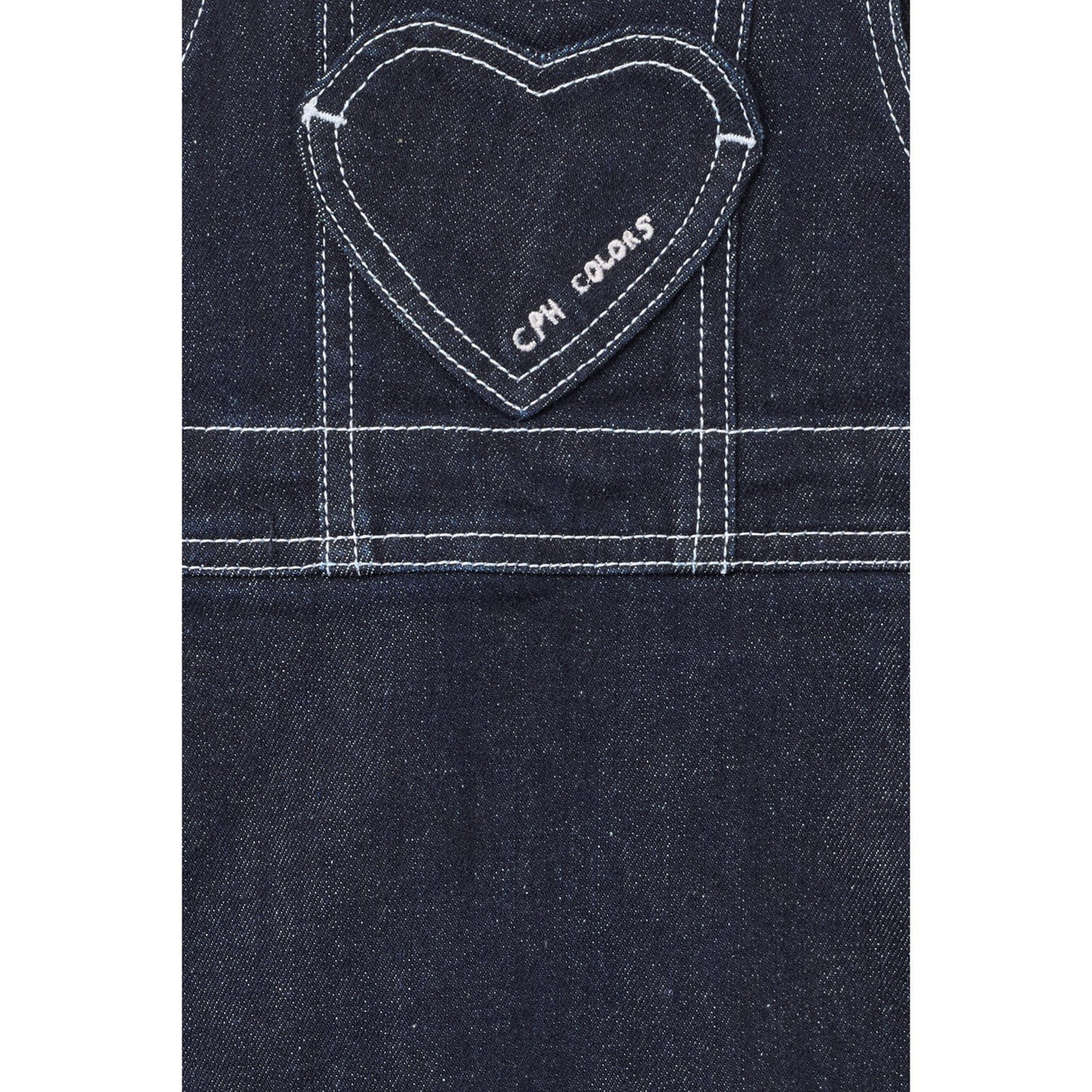 COPENHAGEN COLORS Raw Denim Organic Denim Spencer Kjole M/ Heart Lomme