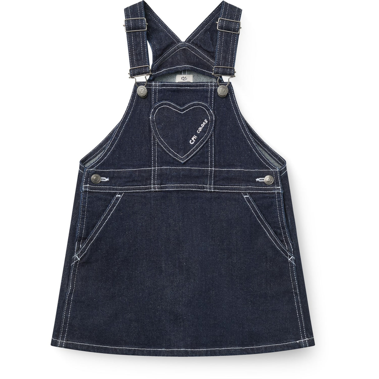 COPENHAGEN COLORS Raw Denim Organic Denim Spencer Kjole M/ Heart Lomme
