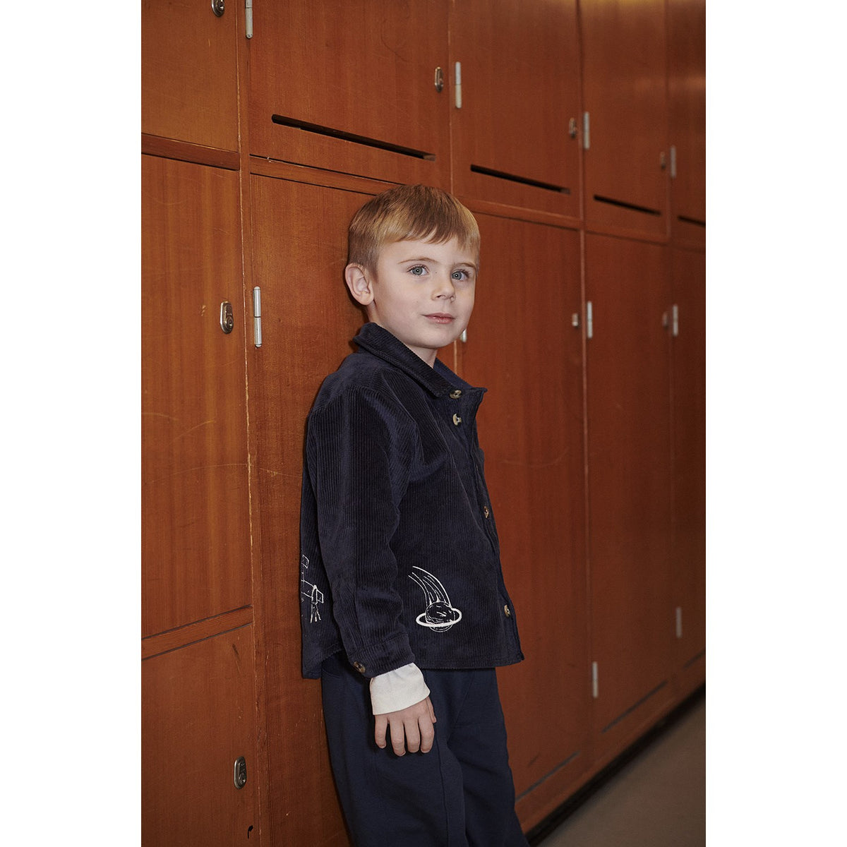 COPENHAGEN COLORS Navy Corduroy Overshirt M/ Emb.