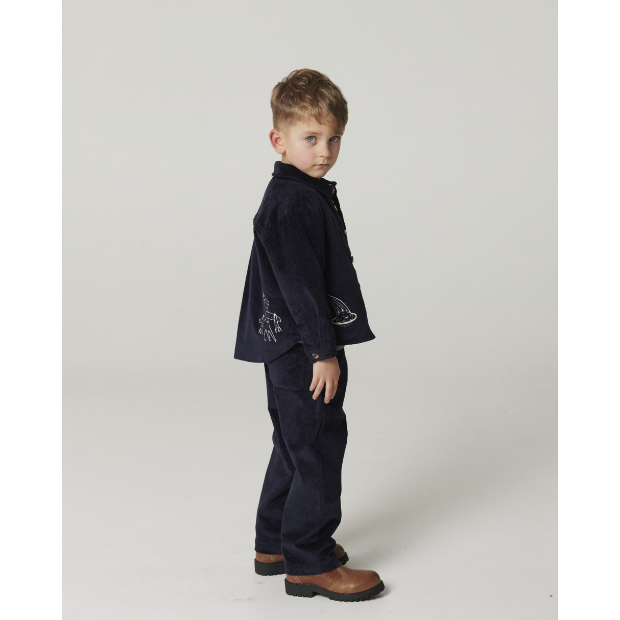 COPENHAGEN COLORS Navy Corduroy Pant M/ Adj. Waist