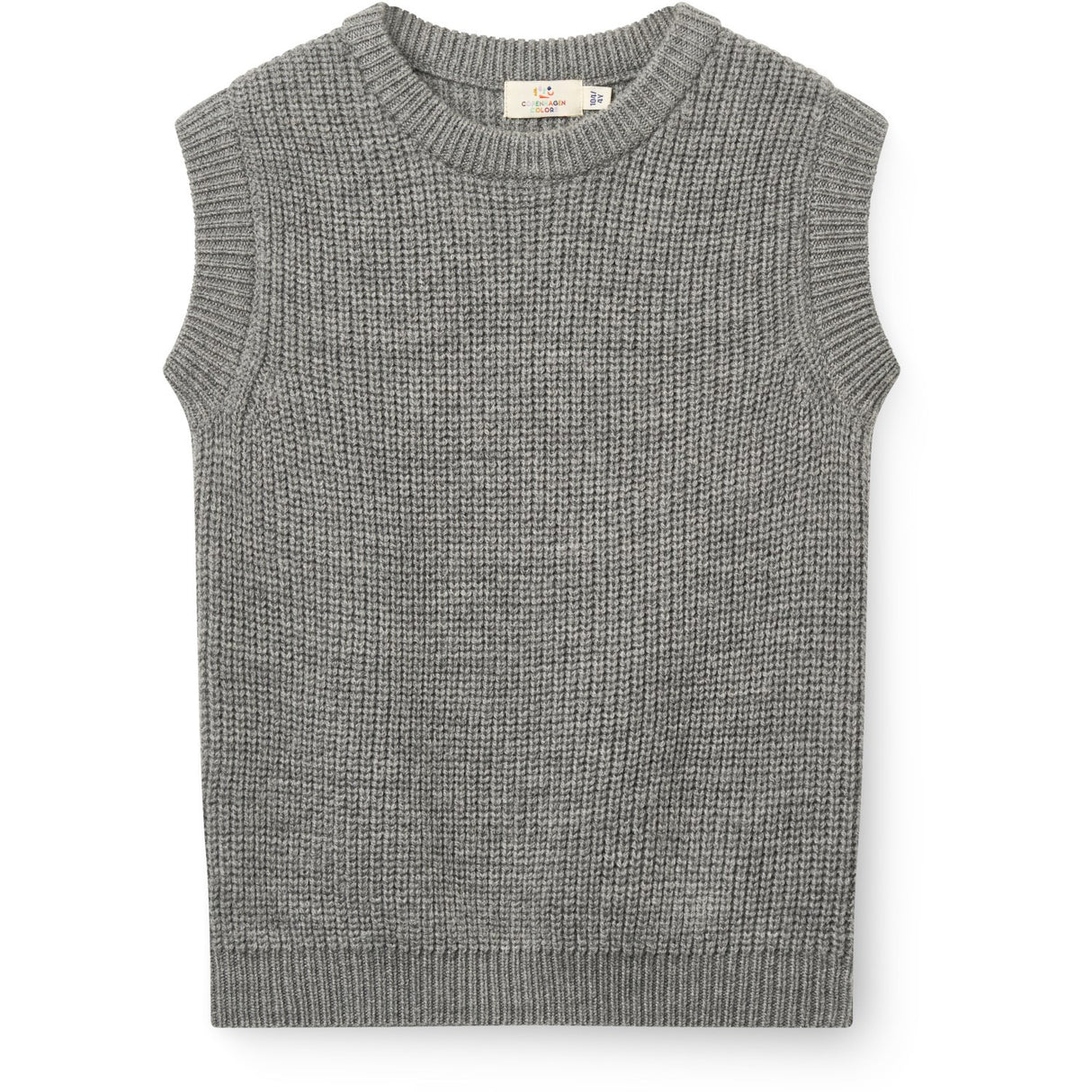 COPENHAGEN COLORS Grey Melange Merino Rib Vest