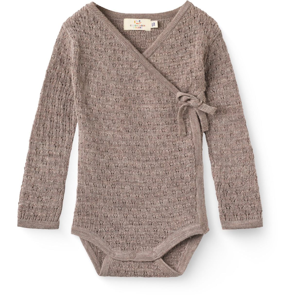COPENHAGEN COLORS Natural Melange Strikket Pointelle Baby Cross-Over