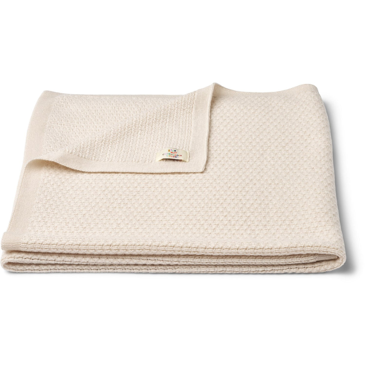 COPENHAGEN COLORS Pale Cream Merino Strikket Baby Teppe
