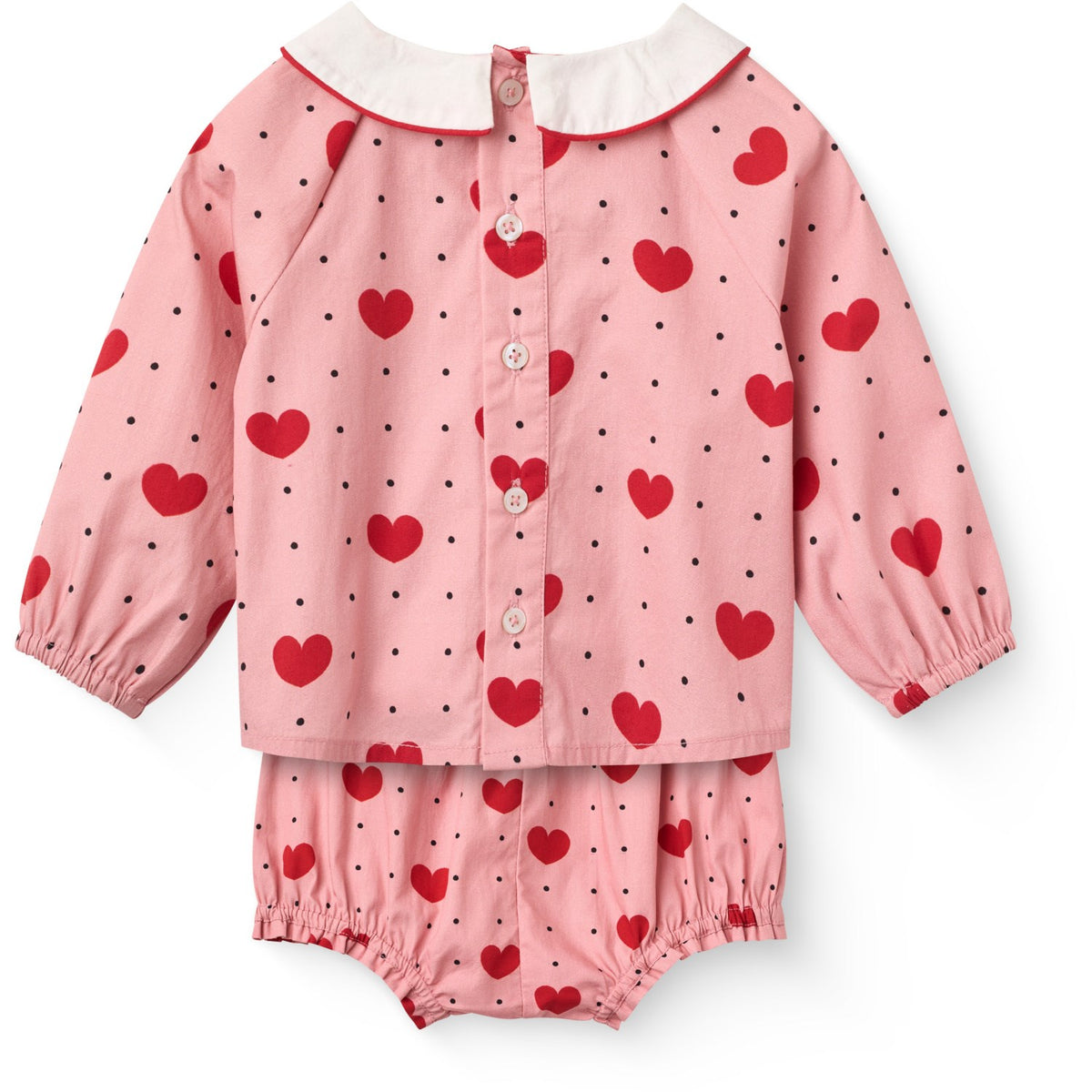 COPENHAGEN COLORS Heart Aop Baby Sett M/ Heart Aop
