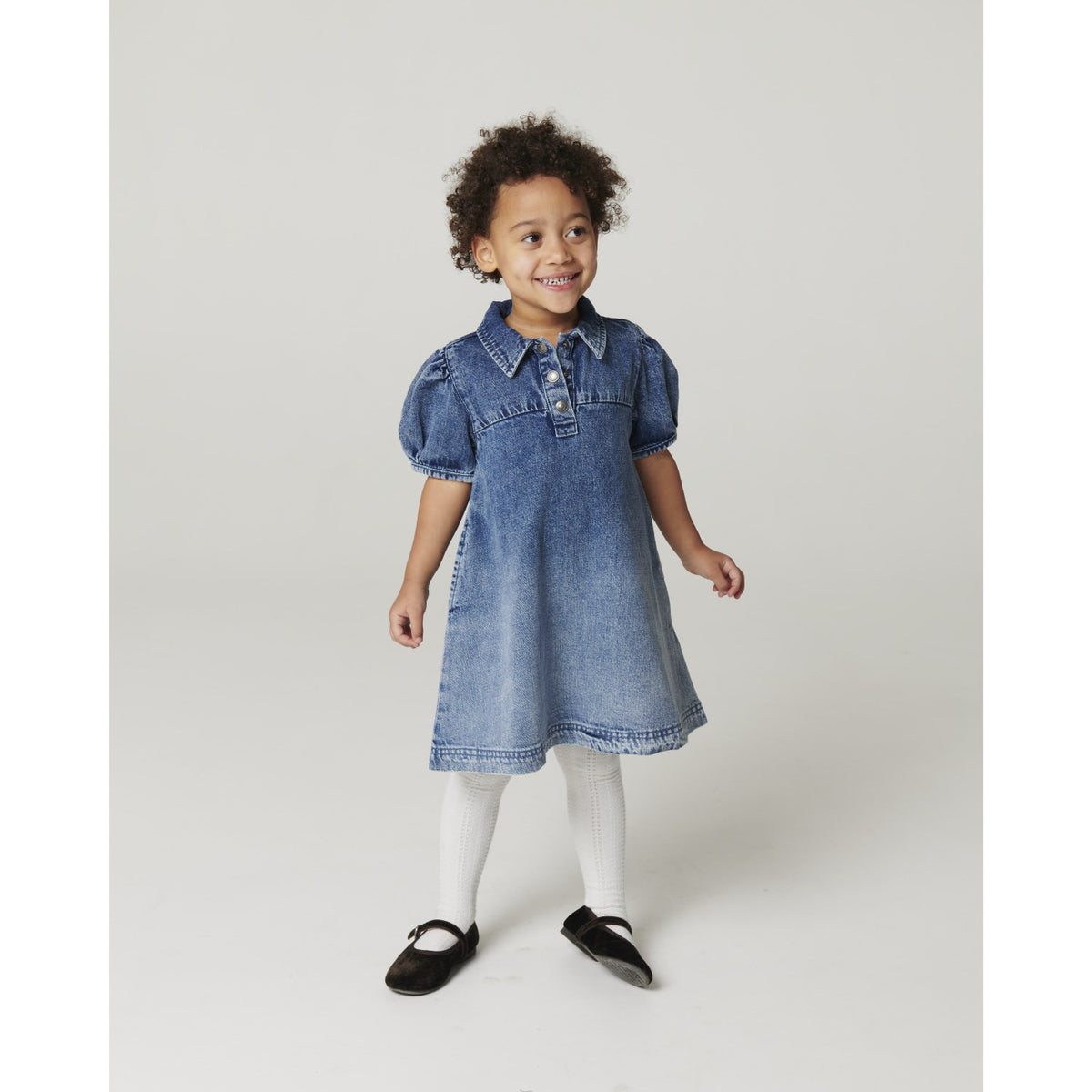 COPENHAGEN COLORS Block Spray Denim Kjole M/ Block Spray