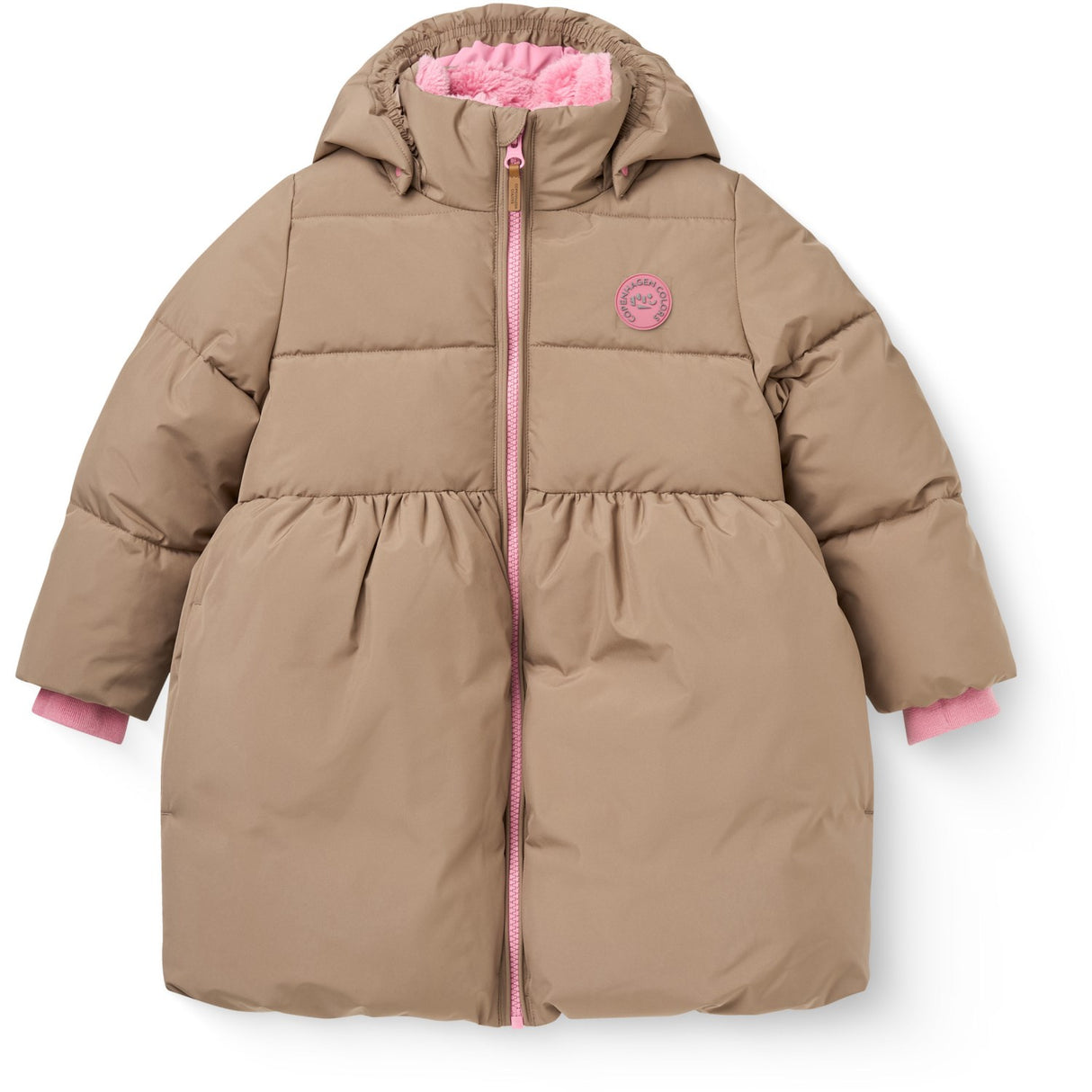 COPENHAGEN COLORS Walnut Puffer Long Frill Jakke M/ Teddy Lining