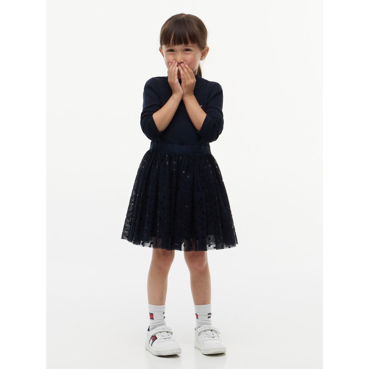 Tommy Hilfiger Dark Blue-Blue Lg Tyll Kjole