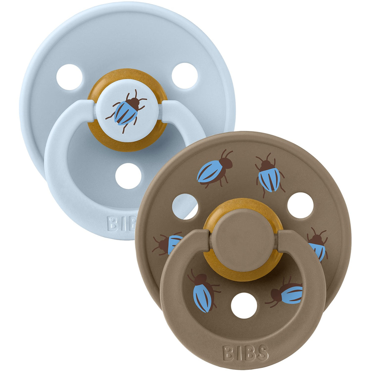 Bibs Baby Blue / Dark Oak Studio Colour Smokk Beetle Mix 2 Pack Latex Round