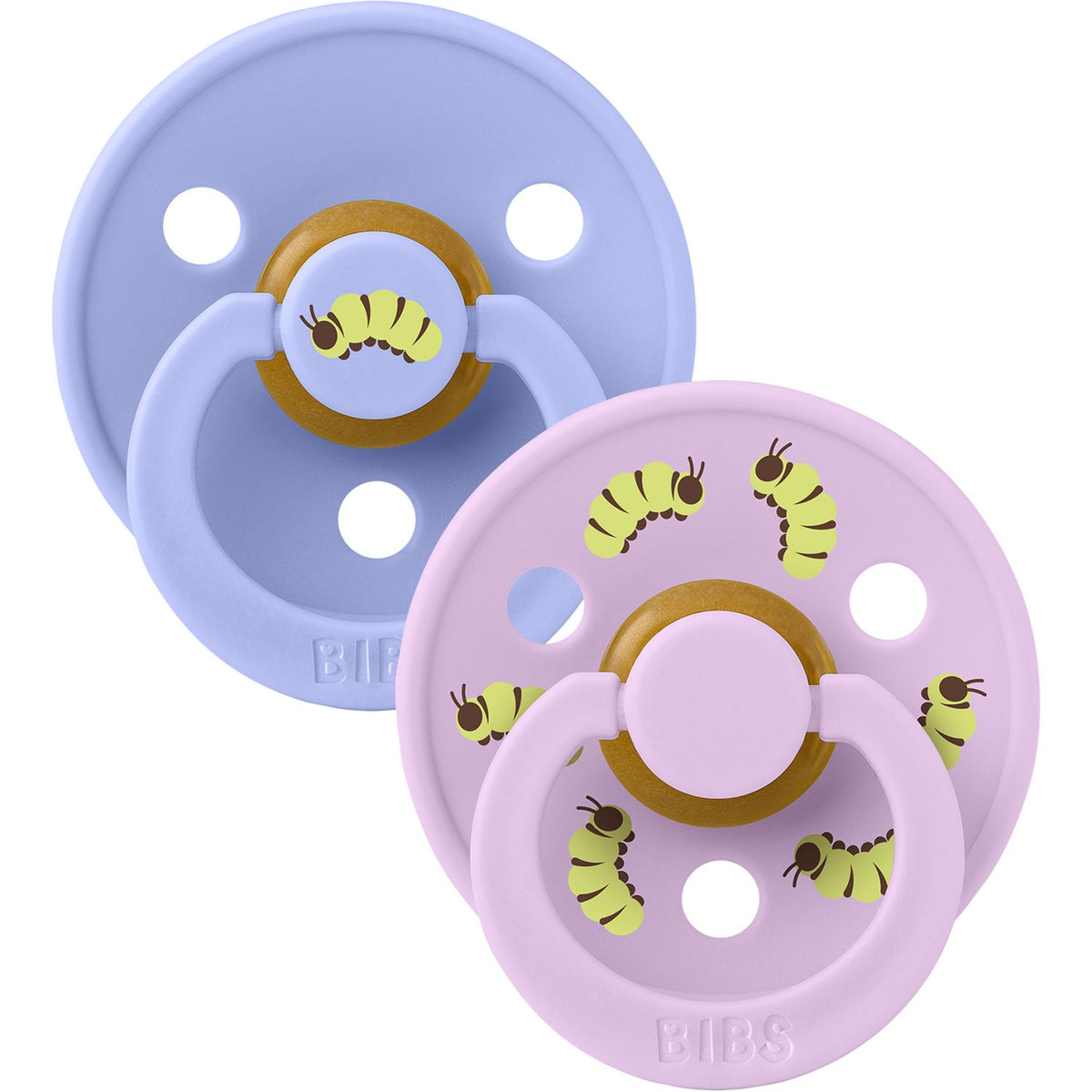 Bibs Hush / Violet Sky Studio Colour Smokk Caterpillar Mix 2 Pack Latex Round