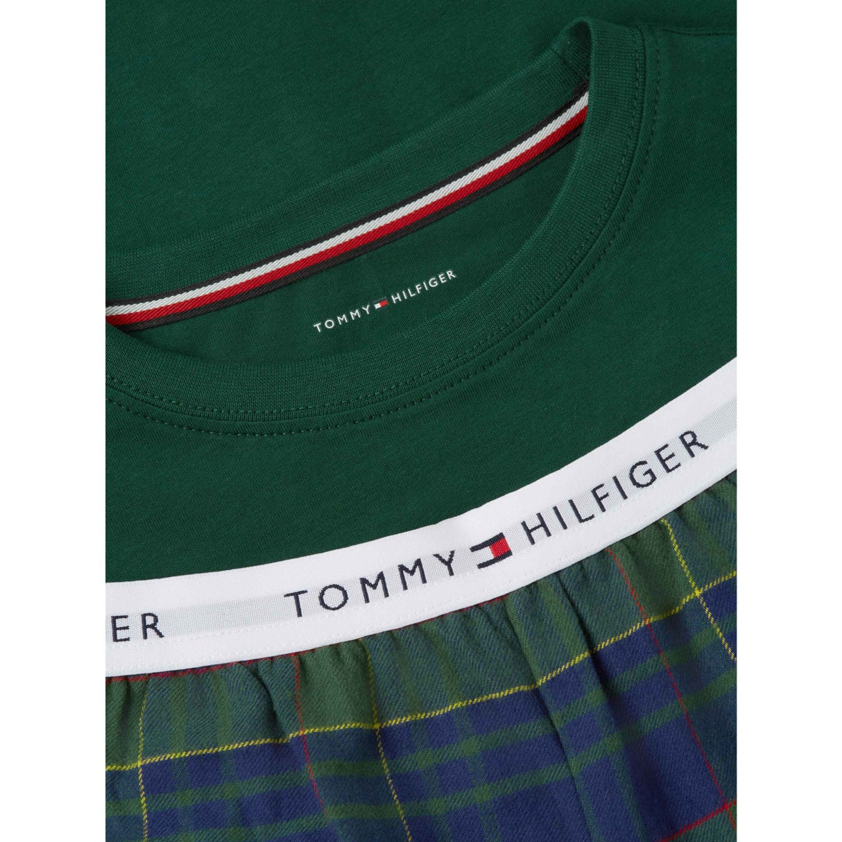 Tommy Hilfiger Orn Green / Buffalo Check Evergreen-Brown Long Pj Sett