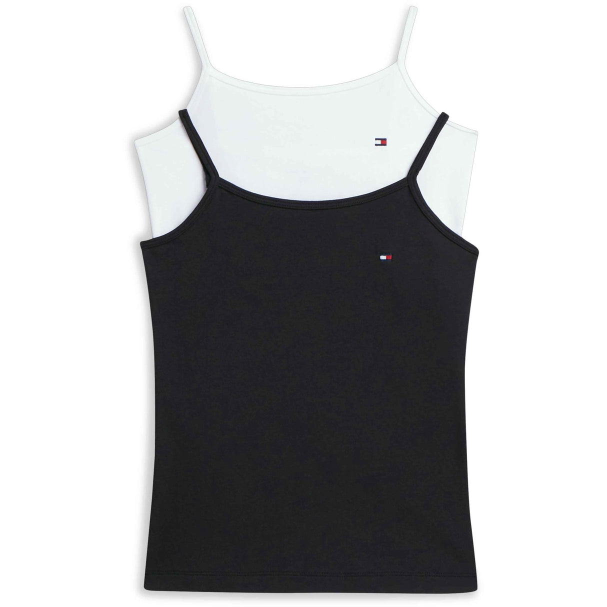 Tommy Hilfiger White / Black-Orange 2-Pakning Bomull Cami Topp
