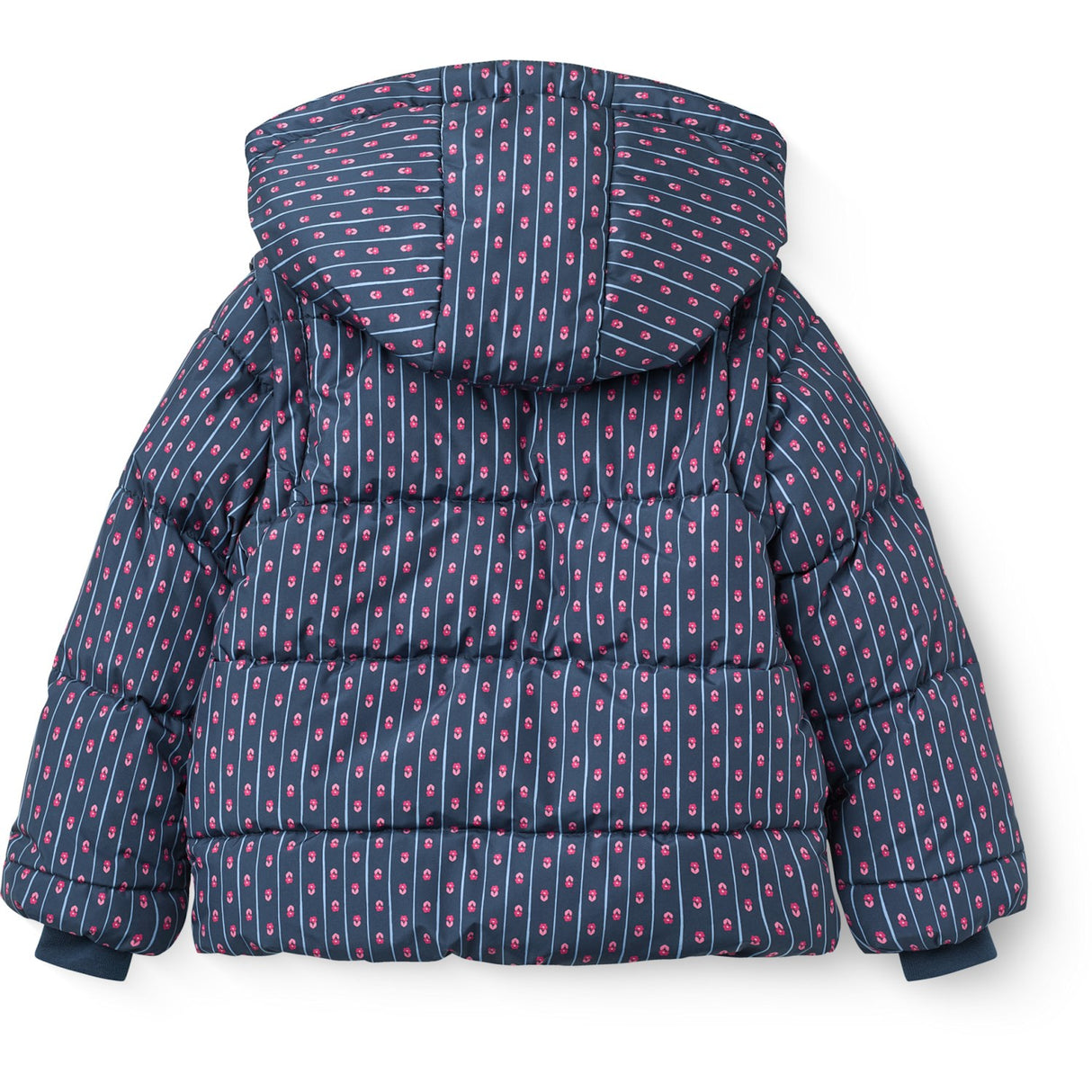 COPENHAGEN COLORS Navy Flower Aop 2 I 1 Puffer Jakke M/ Removable Ermer